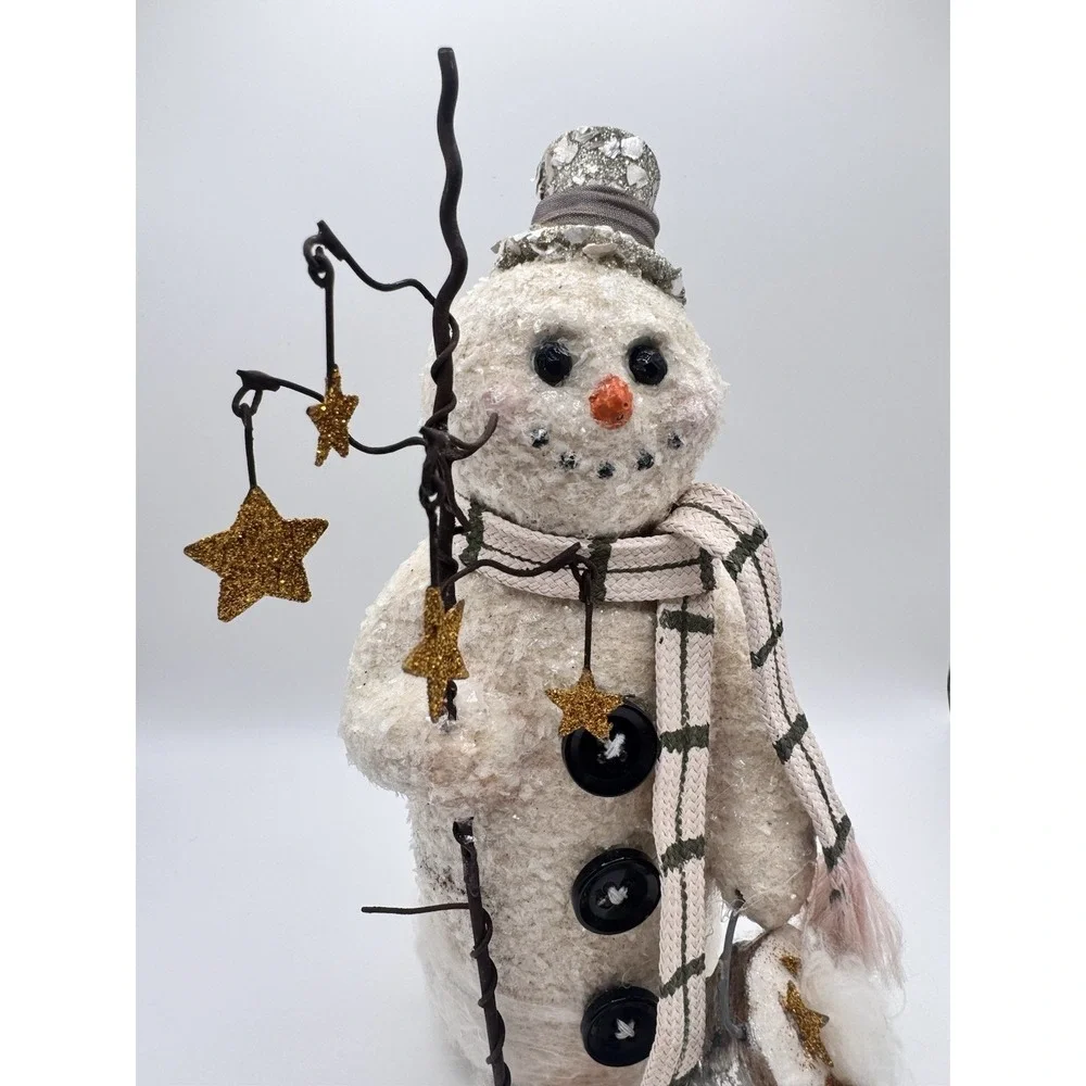 Katherine's‎ Collection Snowman Figure Glitter Stars Scarf Christmas Decor 7.5